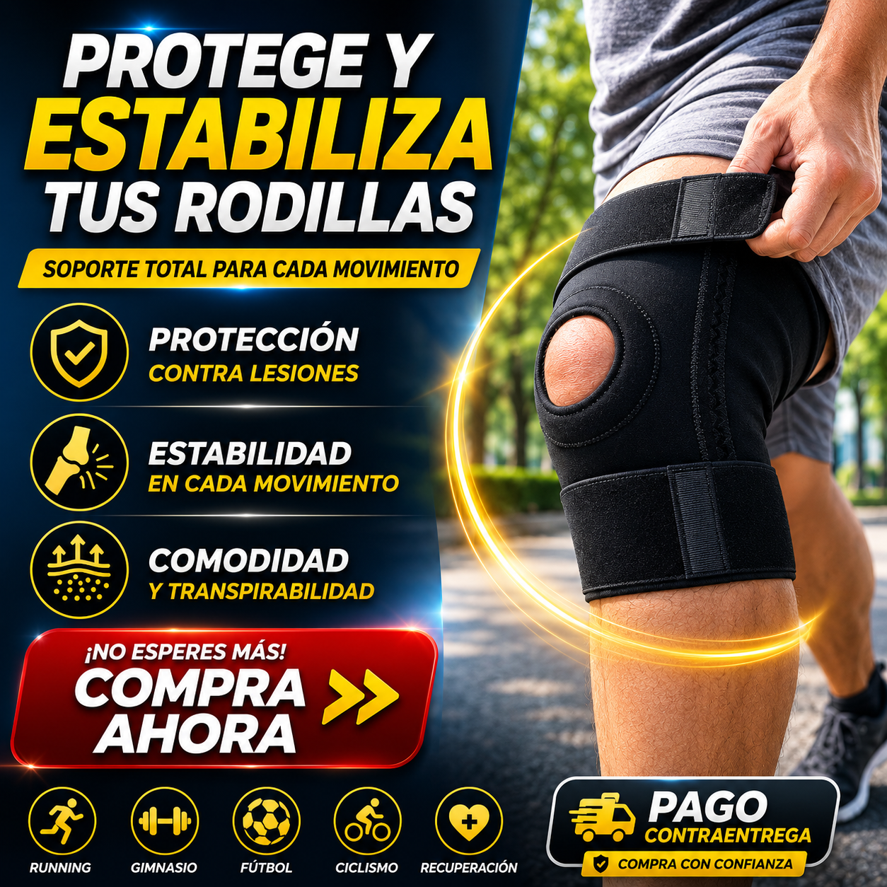 Rodillera Rotula Abierta – Soporte y Comodidad 🏃♂️🛡️