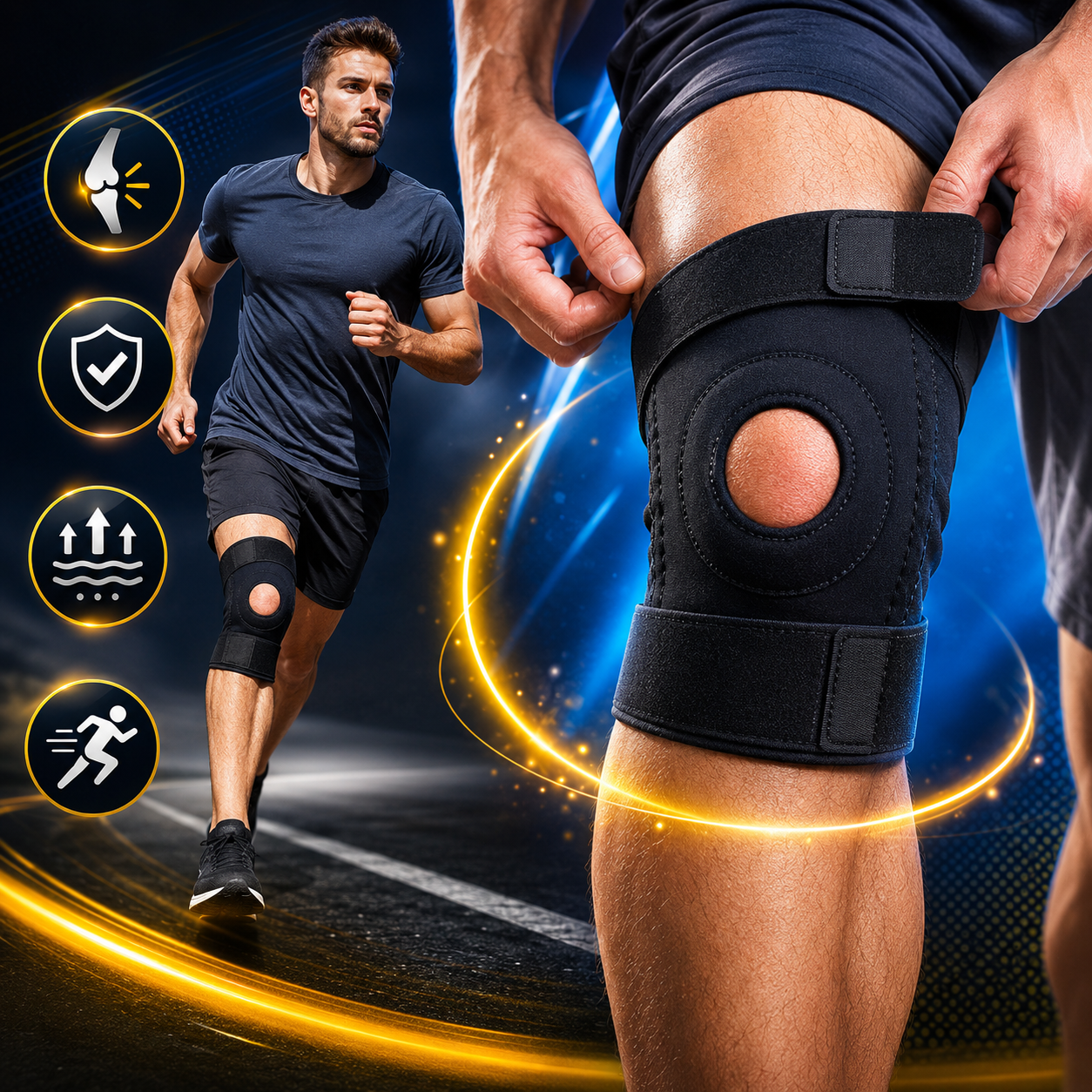 Rodillera Rotula Abierta – Soporte y Comodidad 🏃‍♂️🛡️
