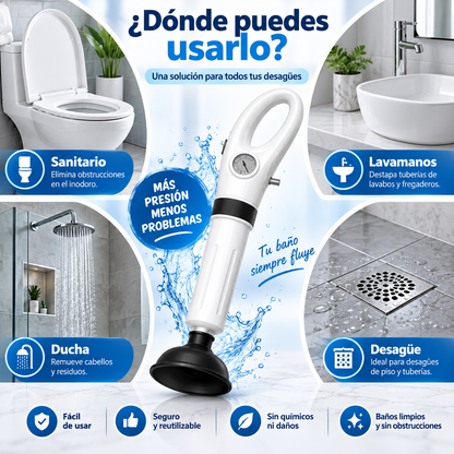 🚽 ¡Adiós a los Baños Tapados! Bomba Destapadora de Alta Presión 💨
