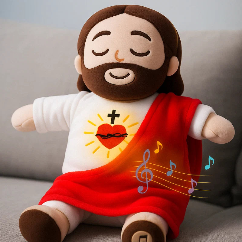 💖 Peluche Jesús Conmigo™ | Respiración, Música y Luz Relajante ✨🎶