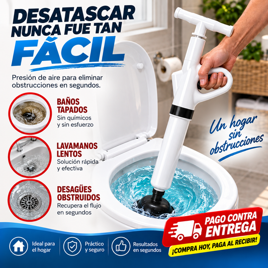🚽 ¡Adiós a los Baños Tapados! Bomba Destapadora de Alta Presión 💨