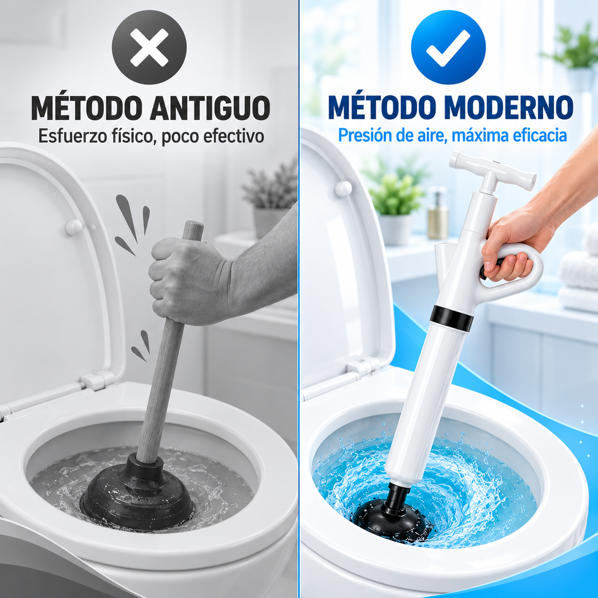 🚽 ¡Adiós a los Baños Tapados! Bomba Destapadora de Alta Presión 💨