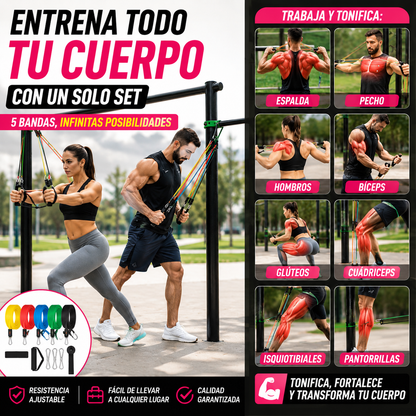 💪 Ligas Tubulares x5 💥 Tonifica tu cuerpo en minutos. 🔥