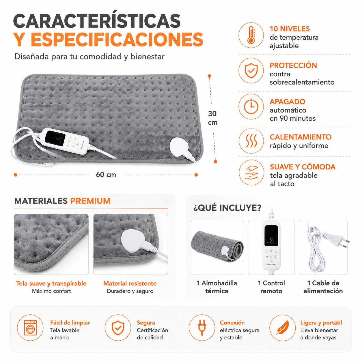 Manta Térmica Eléctrica | Alivio Muscular con Calor Terapéutico