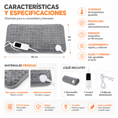 Manta Térmica Eléctrica | Alivio Muscular con Calor Terapéutico