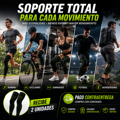 💥 Potencia tus rodillas y supera tus límites 🏃‍♂️🔥 RODILLERA LARGA CON CINTA - 2 unidades 🚛 50% OFF
