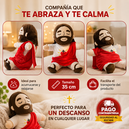 💖 Peluche Jesús Conmigo™ | Respiración, Música y Luz Relajante ✨🎶
